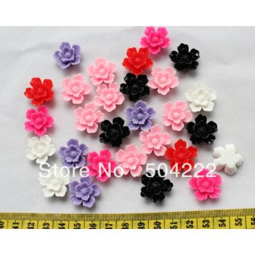 Set of 100pcs medium size 20mm cherry blossom sakura resin cabochons assorted -SZ0185