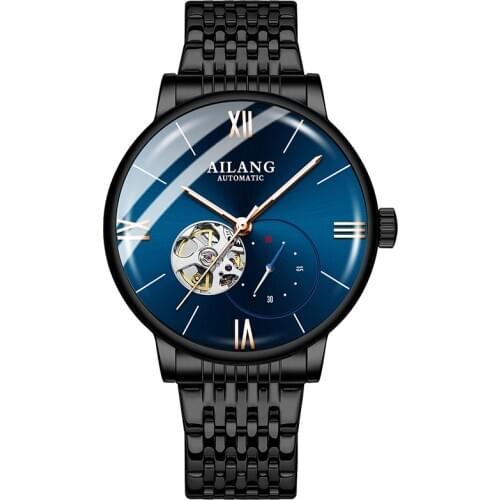 2020 new APNUONR original design mens automatic mechanical watch fashion business stainless steel strap luminous waterproof men