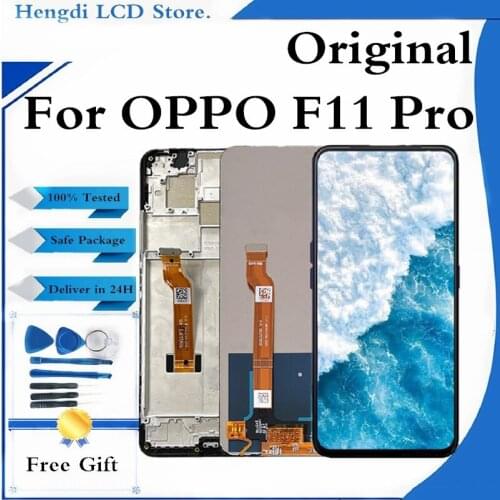 Original For OPPO F11 Pro CPH1969 LCD Display Screen Touch Panel Digitizer For OPPO F11 Pro CPH1969 Display With Frame Replace