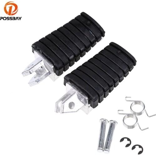 POSSBAY 1 Pair Motorcycle Front Footrests Black Foot Rest Parts Motorbike Foot Pegs for Yamaha XVS250 DRAG STAR 250 2000-2012