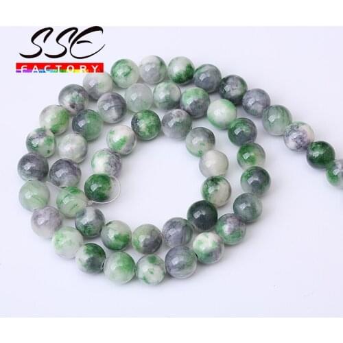 Gray Green Persian Jades Natural Gem Stone Beads Round Loose Spacer Beads 15"Strand 6/8/10/12 MM For Jewelry Making DIY Bracelet
