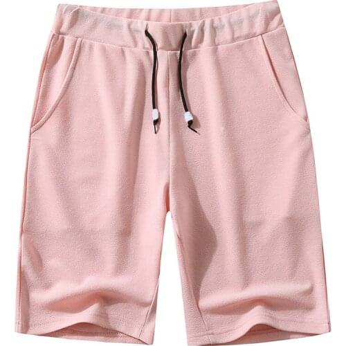 Pink Shorts Men Knitted Summer Running Casual Workout Mens Short Pants Beach Solid Sweatpants Outdoor Board Shorts Jogger