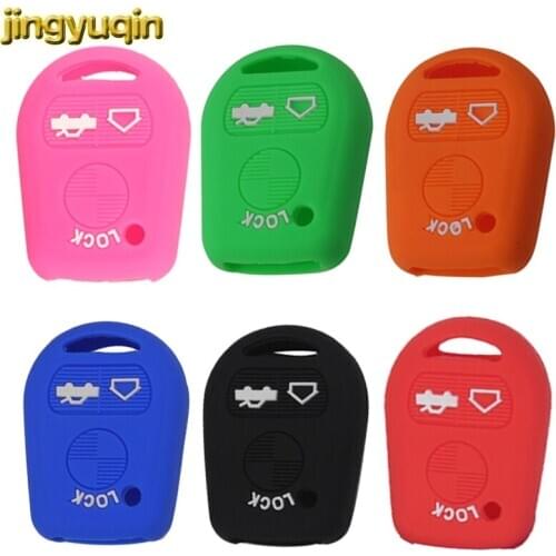 Jingyuqin Silicone Key Cover Case for BMW E31 E32 E34 E36 E38 E39 E46 Z3 3Button Straight Remote Car Key for Old BMW Accessories