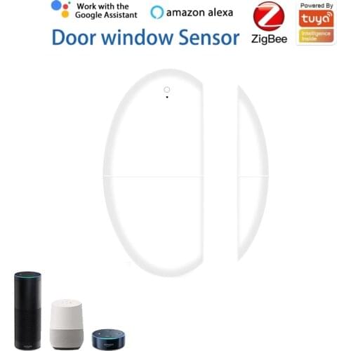 New Tuya Zigbee Smart Window Door Sensor Detecter Smart Home Security Alarm System Work With Alexa Google Home Assistant