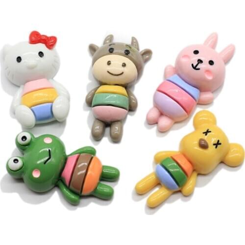 Resin Simulation Cartoon Animal Flatback Cabochon Charm Filling Accessories Kids Toy Earring Hair Ring Handmade DIY Accessories