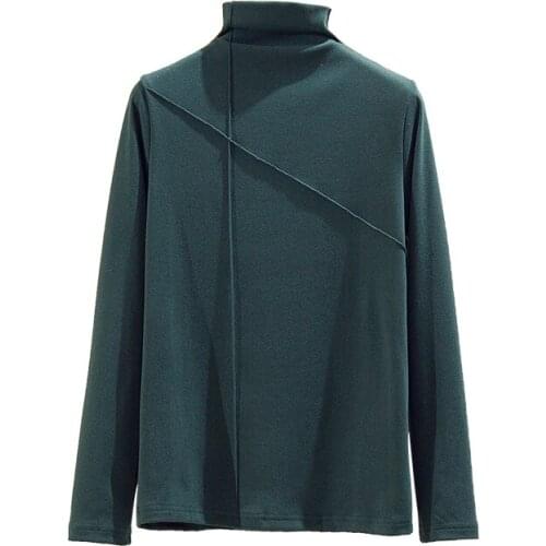 Wholesale Autumn Fall Women Sweater Slim Soft Long Sleeve High Neck Knit Pullover Sexy Slim Stretch Turtleneck Black Sweaters