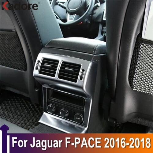 For Jaguar F-Pace 2016 2017 2018 Inner Central Armrest Box Storage Trim Rear Air Vent Outlet Cover Sticker Interior Accessories