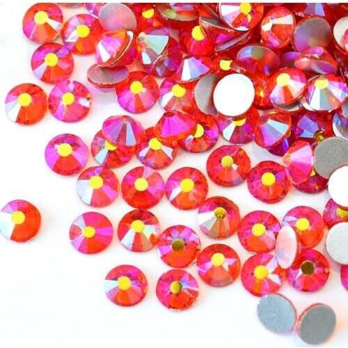 All Sizes Orange AB Hyacinth AB Non Hotfix Rhinestones Flatback Glass Crystal Rhinestone Nail Art For Nails Decorations H0051
