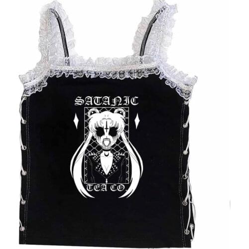 Y2k top gothic top cute tops unique top harajuku fashion y2k fashion vintage top black goth top y2k t shirt y2k top