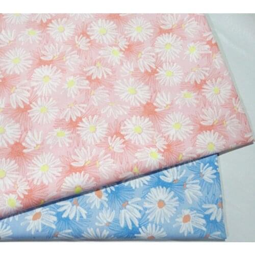 1.6 meter pink blue white flower Printed Cotton fabric DIY Patchwork quilt fabric baby Home Textile Bedding cloth