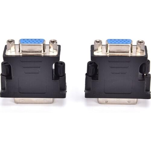 1PCS DVI-I 24+5 Male Pin DVI Male to VGA 15 Female Video Converter Adapter for PC laptop HDTV LCD DVD Computer Projector