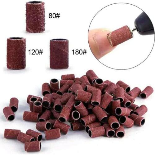 30pcs/pack 80# 120# 180# Each Size 10pcs Nail Tools art Sanding Bands for Manicure Pedicure Nail Drill Machine Accessories