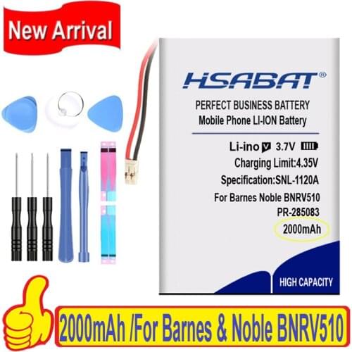 100% New 2000mAh PR-285083 Battery for Barnes & Noble BNRV510,Nook Glowlight Plus 2015 Kobo Glo HD H2O E-book aura edition gift