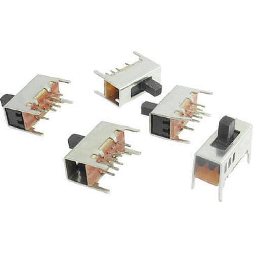 100 Pcs 8 Pins 3 Positions 3P2T On/On/On Mini Slide Switch SS23D03G5 5mm High Side Knob