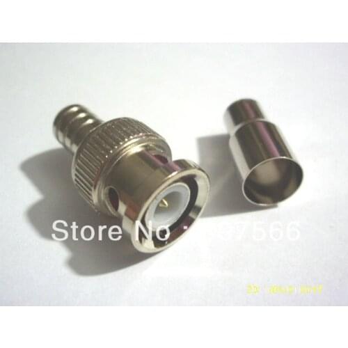 100 PCS Crimp on BNC Male RG59 Coax Coaxial Connector For CCTV camera New