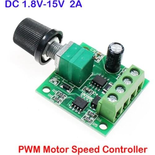 2A DC 1.8V-15V 3V 5V 6V 9V 12V Micro PWM Motor Pump Speed Controller Switch LED Dimmer Low Voltage Control Regulator on/off
