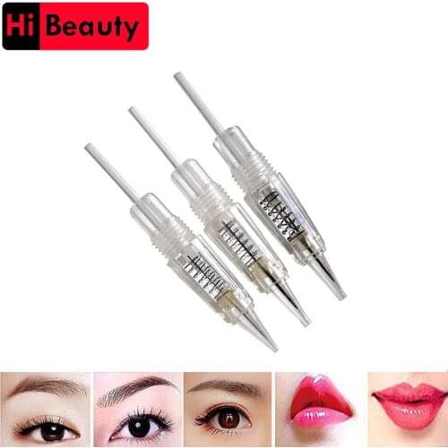 30pcs/lot 1P 3P 5P Disposable Screw Cartridges CHARMANT Eyebrow Lip Permanent Makeup Machine Eyebrow Lips Tattoo Needles