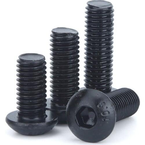 30Pcs M3 10.9 Grade Round Pan head Allen inner hexagon screws hex Screw bolt Length 6mm-30mm