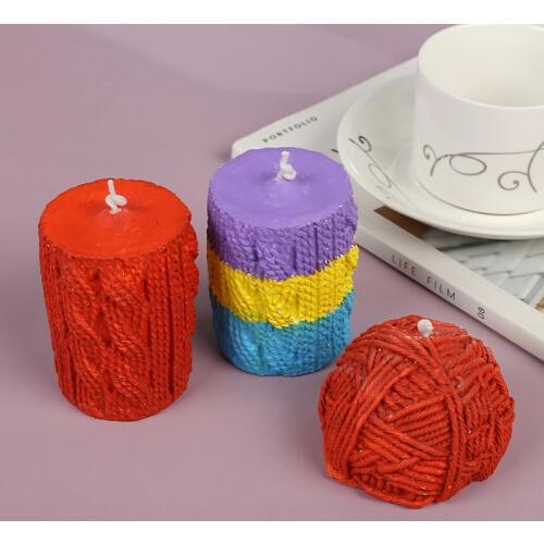 3D Column Candle Silicone Mold DIY Cake Baking Mould Yarn Ball Candle Gypsum Clay Making DIY Cake Chocolate Decor Bakery Tools