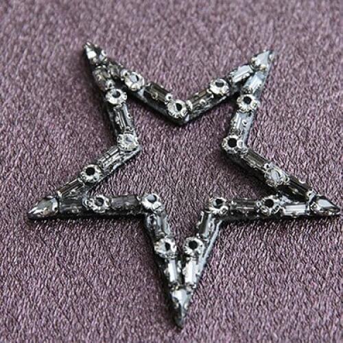 5pcs star crystal rhinestone sequins patches applique beaded patch