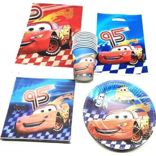 51pcs Cartoon Disney Cars Theme design Kids favor Girl Birthday party Paper Cup Plate Napkin Candy Gift Bag Tablecloth Supplies