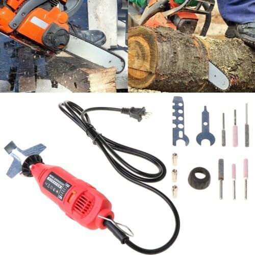 Electric Chainsaw Sharpener Kit - Comes with Chain Saw Sharpener Tool, 4 File Size Diamond Sharpening Wheels, Angle Attachment