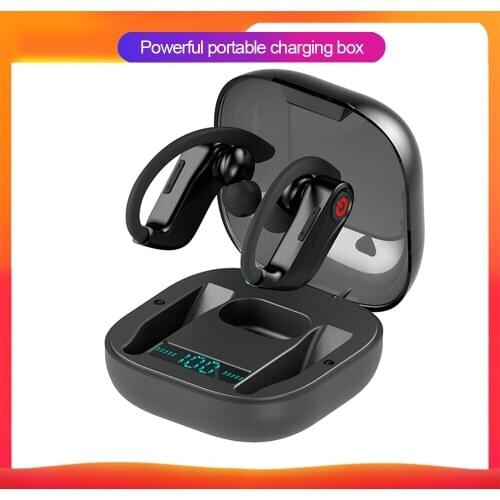 PowerHBQ Pro TWS Bluetooth Wireless Earphones 6D Stereo Sports ear hook Headphones Waterproof Earbuds Power Display HBQ Q62