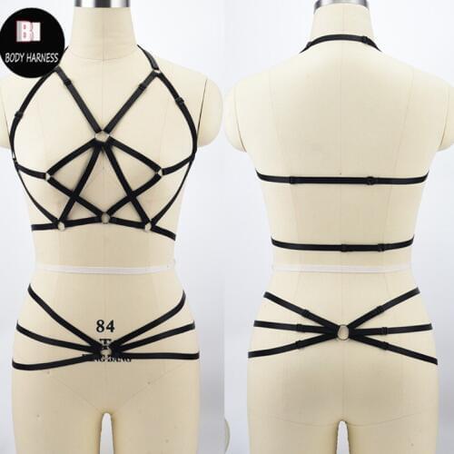 Black Harness Fetish Belt adjustable Gothic Sexy body belt Cage Bra Sexy Body belt Crop Top Lingerie Body suit Bondage Harness