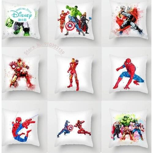 Disney Marvel Heroes AvengersCaptain Iron Man Pillow Case On Car Sofa Pillow Cushion Cover 45x45cm