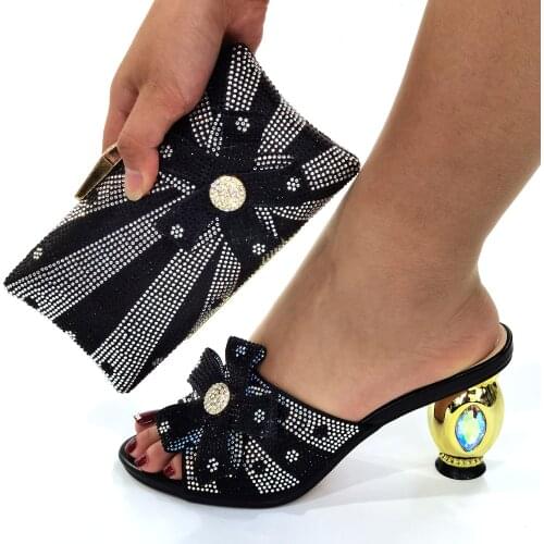 Doershow African Matching Shoes and Bags Italian In Women Nigerian Party Shoe and Bag Sets Women Shoes and Bag Set Italy HOP1-12