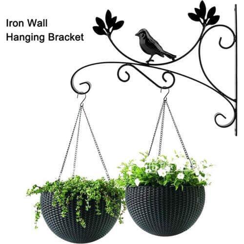 European Style Wall Hanging Flowerpot Bracket Iron Flower Stand Balcony Home Decoration Iron Plants Pots Hooks