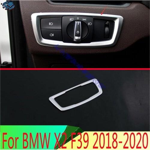 For BMW X2 F39 2018 2019 ABS Chrome Head Light Switch Button Control Panel Cover Trim Bezel