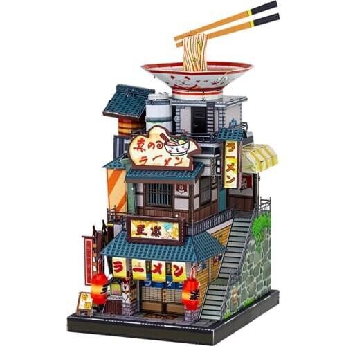 Art Model MU 3D Metal Puzzle Art Tour Japan Noodle shop building model KITS Assemble Jigsaw Puzzle Gift Toys For Children