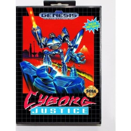 Cyborg Justice Game Cartridge 16 bit MD Game Card With Retail Box For Sega Mega Drive For Genesis