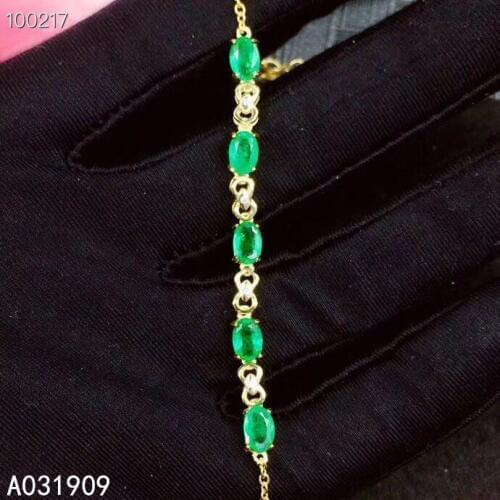 KJJEAXCMY boutique jewelry 925 sterling silver inlaid Natural Emerald ladies bracelet support detection luxurious fashion