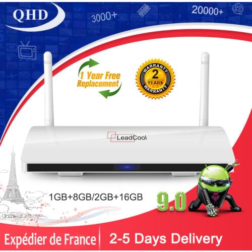 Leadcool QHDTV Amlogic S905W Android 9.0 Iptv Box Ship from France Warehouse 4K Full HD QHD Smart IP TV Box H.265 Android TV Box