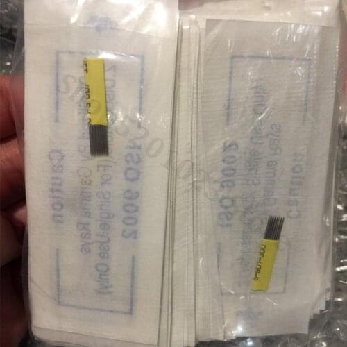 Mixing 50pc 9/15/17/19/21 Pin Microblading Pen Shading Blade Tattoo Needle DOUBLE ROW Microblading Needle Fog Eyebrow Lip Needle