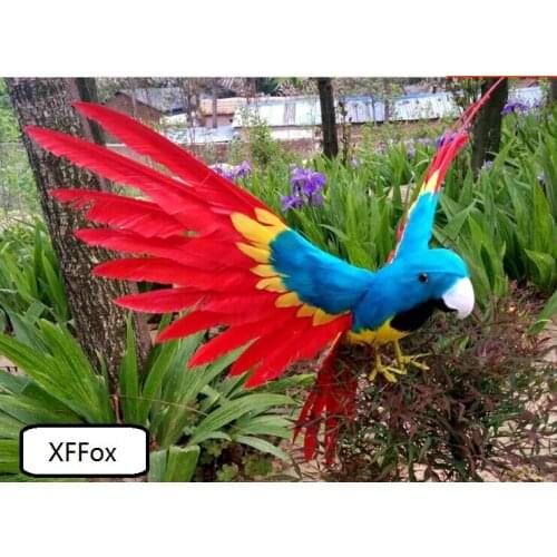 Cute real life blue&yellow wings parrot model foam&feather simulation parrot bird gift about 30x45cm xf0263