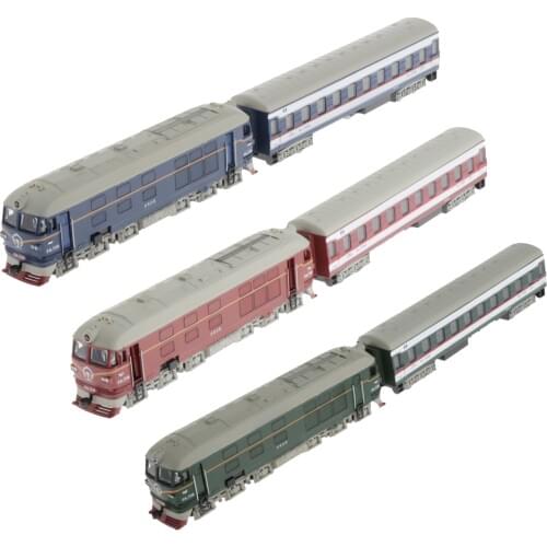 1:87 HO Scale Locomotive & Carriages Model Pull Back Toy W/ Sounds Lights