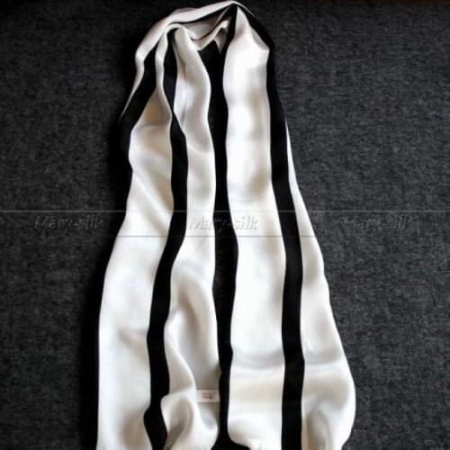 Fashion Brand Mens 100% Silk Long Scarf Cravat Scarives Layer Black Dots Spring Autumn Winter Black Blue White Striped