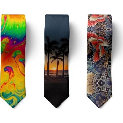 Men Fashion Tie Funny 8cm Width Beach Designer Hallowmas Character Cravate Mens Party Holiday Gift Casual Wedding Neckties