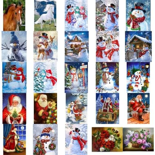 Snowing man cross stitch kit people 18ct 14ct UNprinting11ct count print canvas stitches embroidery DIY handmade needlework