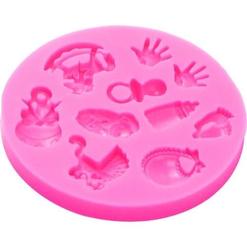 M5TA Set of 1 Baby Silicone Cake Mold Baking Silicone Fondant Candy Mold Baby Feet Candy Cupcake Mould Baby Shower Decoration