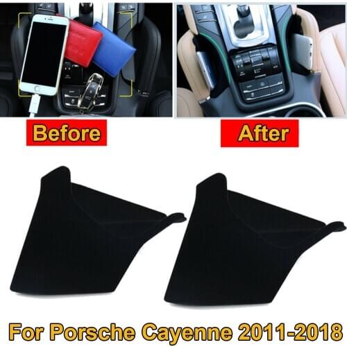 New Arrival 2pcs Car Center Seat Armrest Storage Container Holder For Porsche Cayenne 11-18 Car Accessories Plastic+Velvet