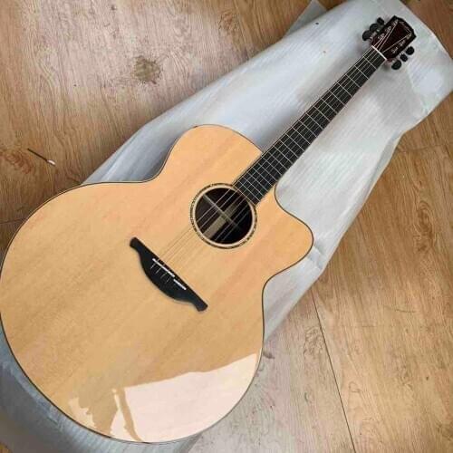 Custom AAAA All Solid Spruce Wood Abalone Inlay Rosewood Back Side Lowdens GF35AA Style Acoustic Guitar