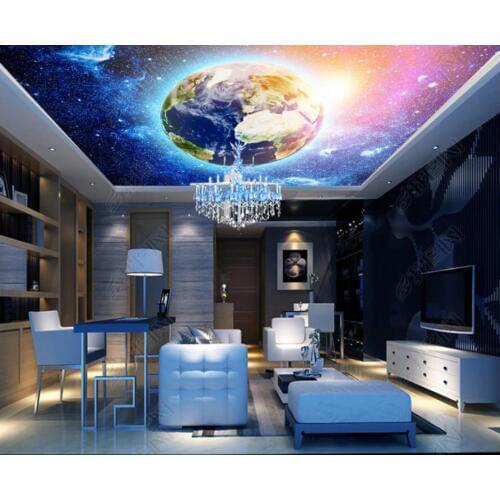 Custom ceiling wallpaper 3d ceiling murals Cloud starry sky zenith mural wall papers for living room