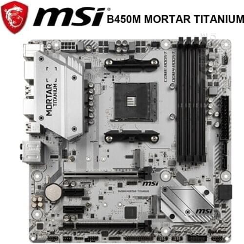 Socket AM4 MSI B450M MORTAR TITANIUM Motherboard AMD B450 AMD Ryzen PCI-E 3.0 Original Desktop MSI B450M Mainboard M.2 AM4