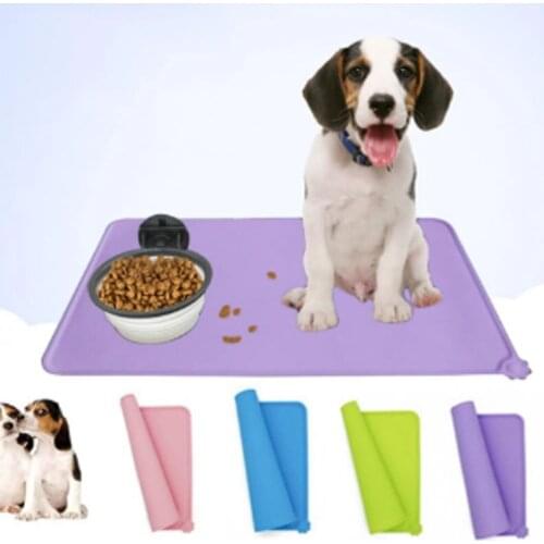 Dog Placemat Spillproof Food Mat Silicone Pet Feeding Pad Waterproof Pets Puppy Cat Non Slip Bowl Mat Pet Supplies