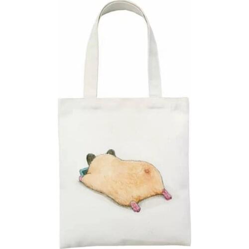 Cute Hamster Ladies Shopper Bags Handbag Aesthetic Graphic Cute Canvas Have Leisure Eco Shopping Bags Totes Large Capacity