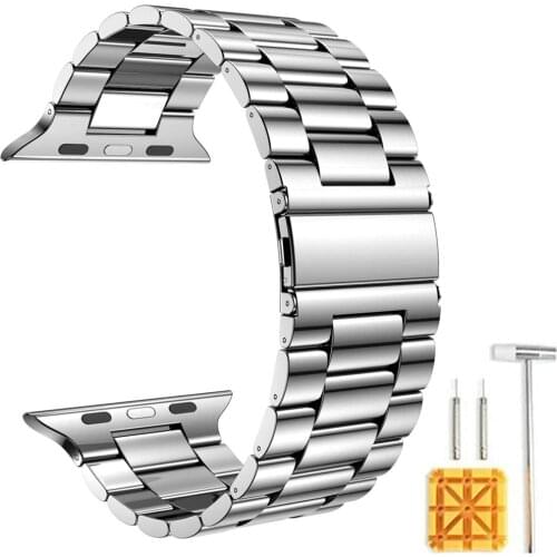 Stainless Steel Replacement Band for Apple Watch Series 5 4 44mm 40mm Strap Metal Business Link Bracelet for iWatch 3 38mm 42mm